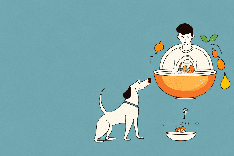 A curious dog sniffing a bowl of monk fruit sweetener
