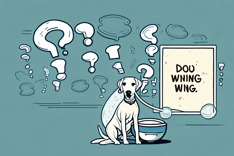 A curious dog sitting in front of a bowl filled with chicken wing tips
