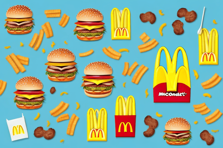 A variety of mcdonald's food items like a burger