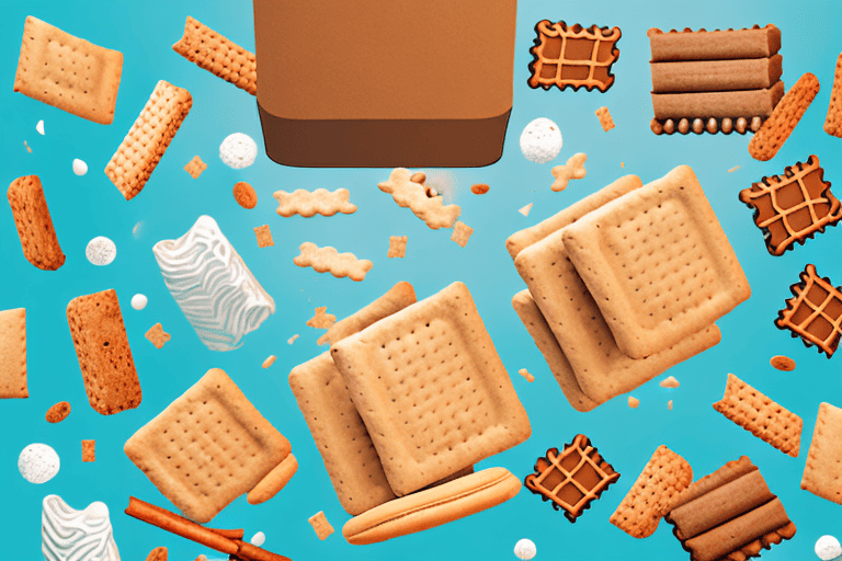 A playful dog with a box of scooby-doo graham crackers with cinnamon nearby