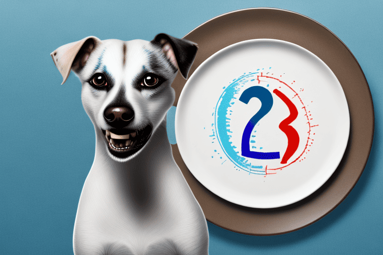 A dog looking curiously at a beef neck bone placed on a plate