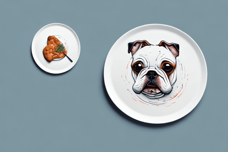 A dog sitting at a dining table with a plate of cooked cartilage in front of him