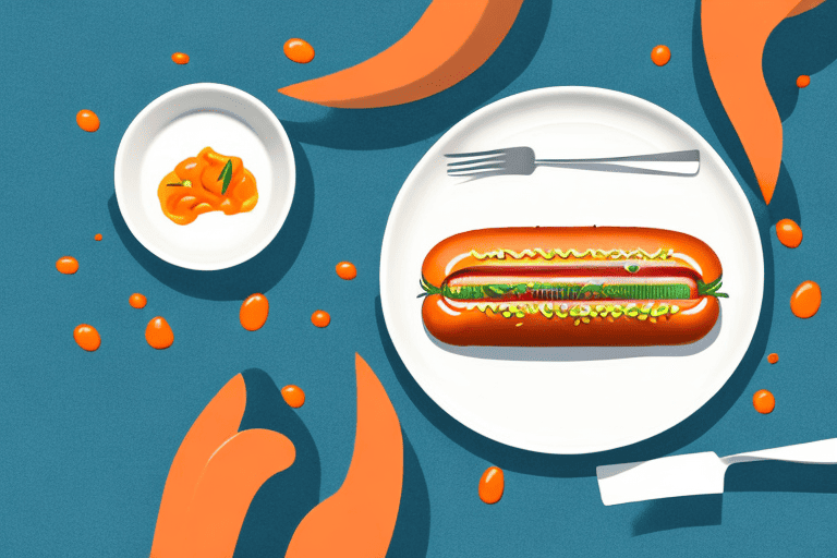 A raw hot dog on a plate