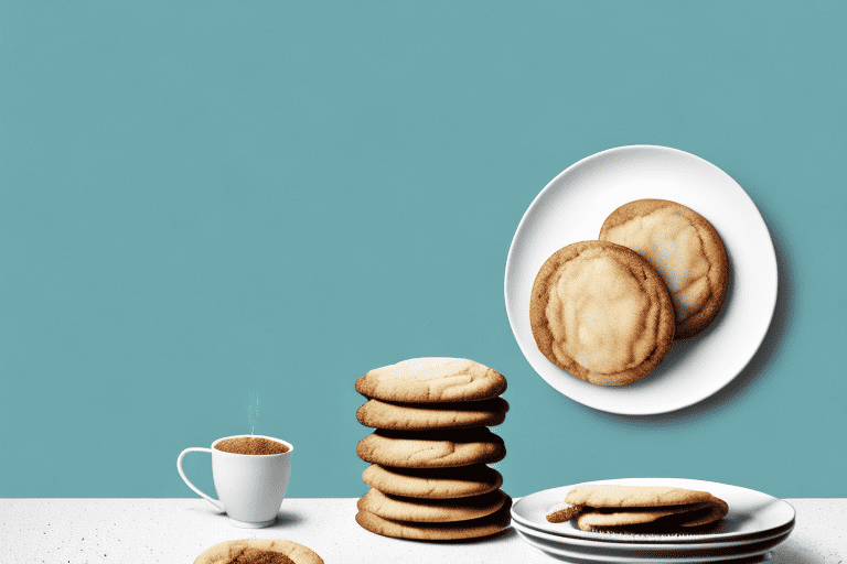 A curious dog looking at a plate of snickerdoodle cookies on a table