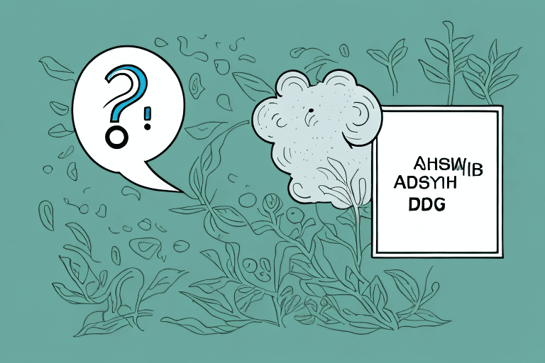 A curious dog sniffing at a plant of ashwagandha