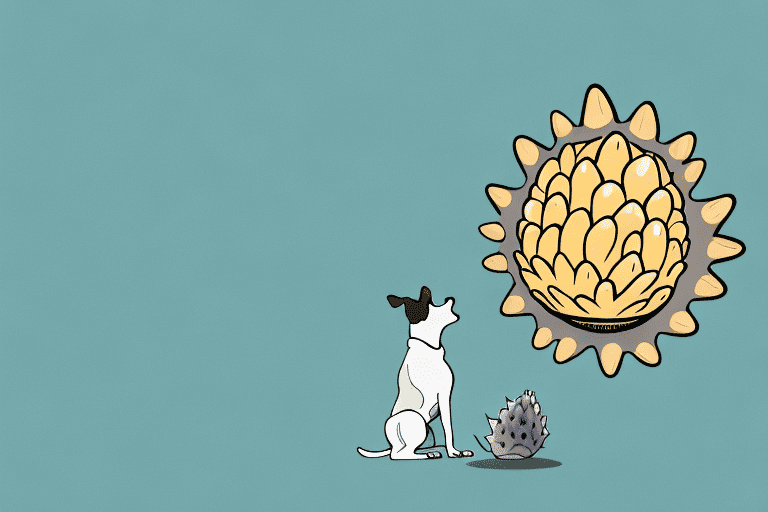 A curious dog sniffing a large