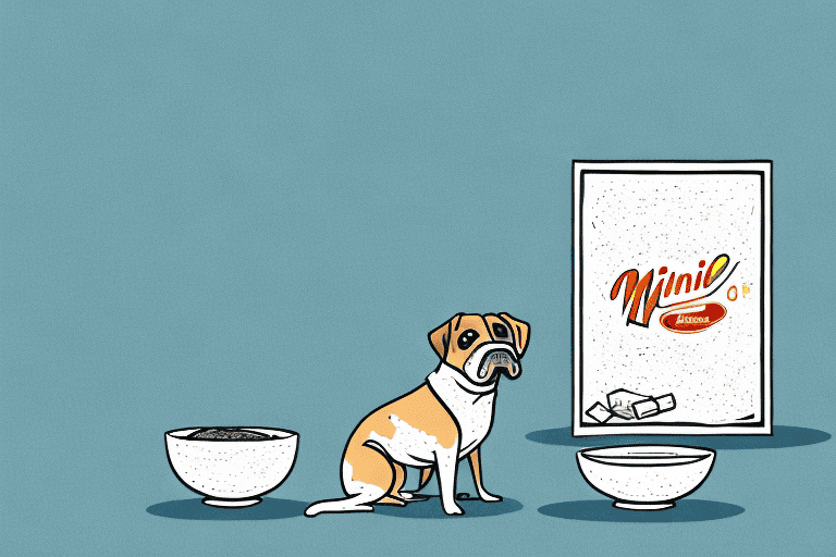 A curious dog sitting next to a bowl of mini wheats