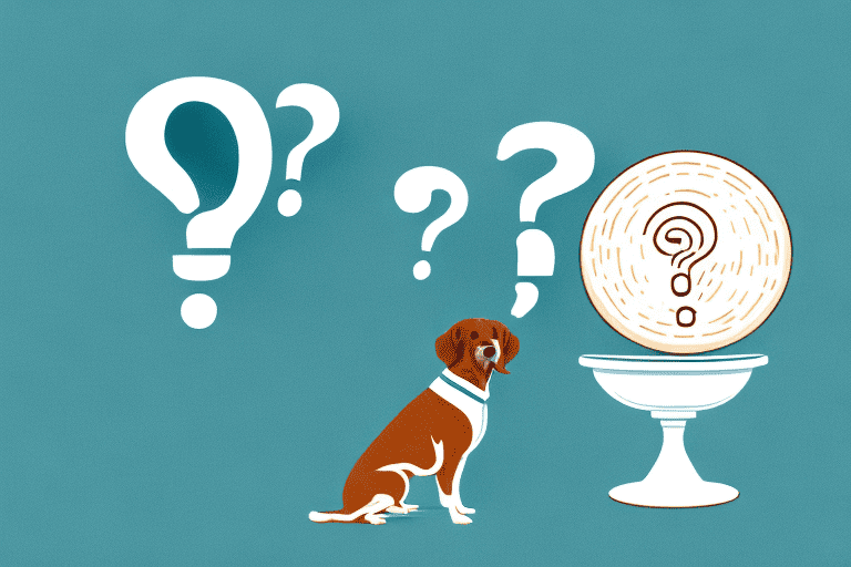 A curious dog sitting in front of a bowl filled with shredded wheat