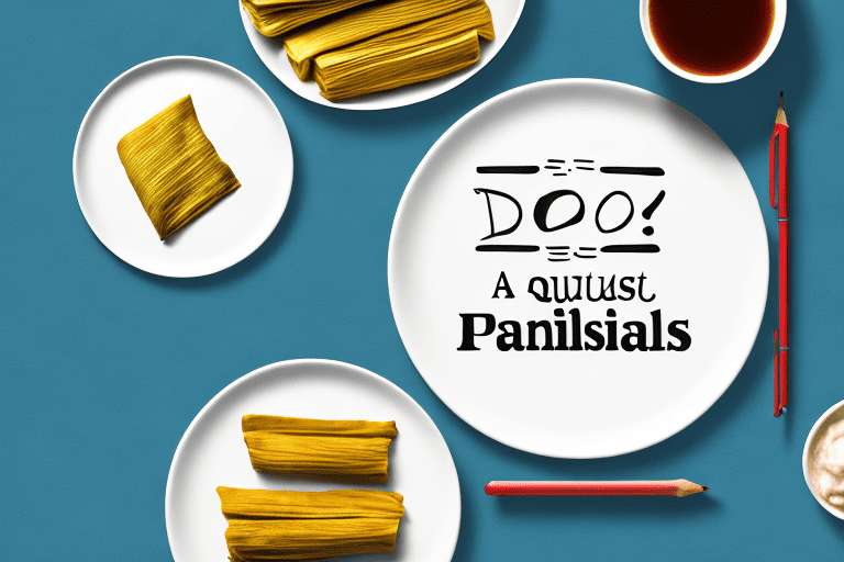A curious dog sitting in front of a plate of tamales