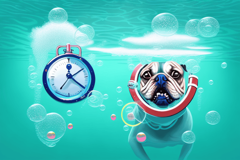 A dog submerged underwater