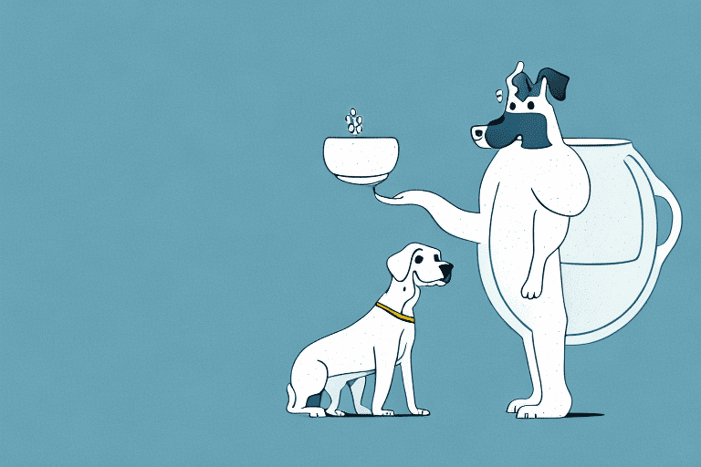 A curious dog sitting near a bowl of cornstarch