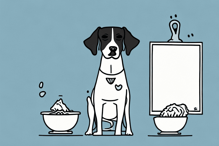 A curious dog sitting next to a bowl of cream of wheat