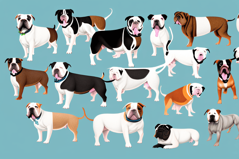 Several different breeds of bully dogs