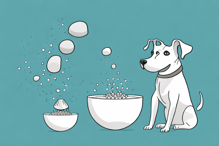 A curious dog sitting in front of a bowl filled with poi