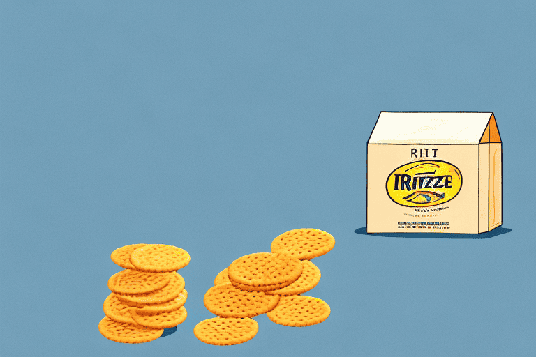 A curious dog sitting next to an open box of ritz crackers on a kitchen floor