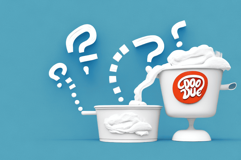 A curious dog sitting next to an open tub of cool whip