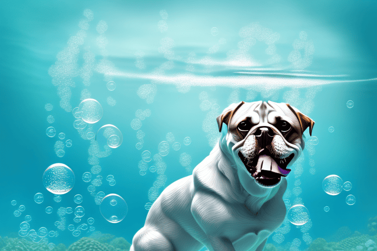 A dog underwater