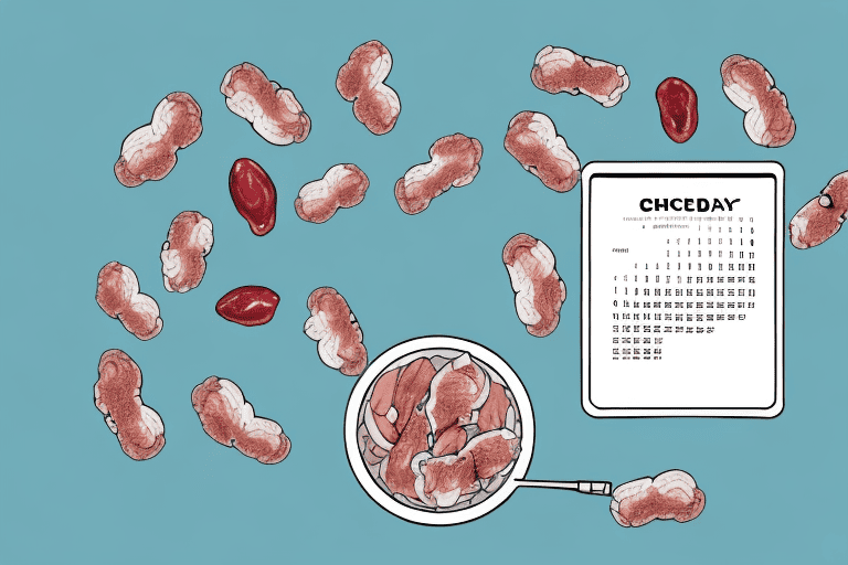 A dog looking eagerly at a bowl filled with chicken hearts