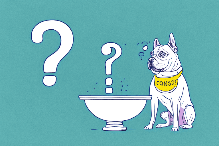 A dog sitting in front of a bowl filled with corn flour