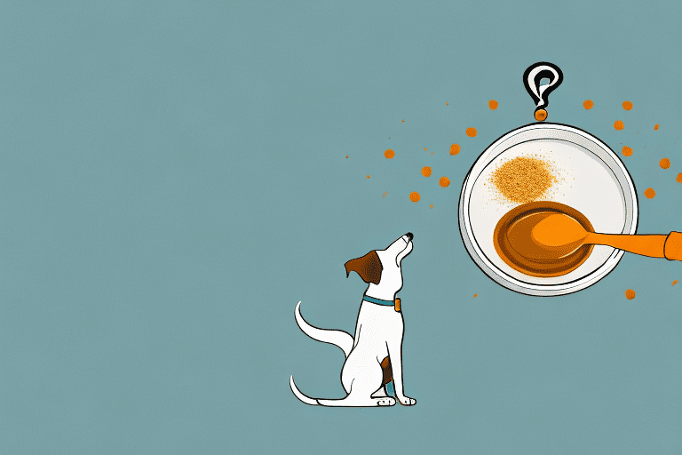 A curious dog sniffing a bowl of cumin powder