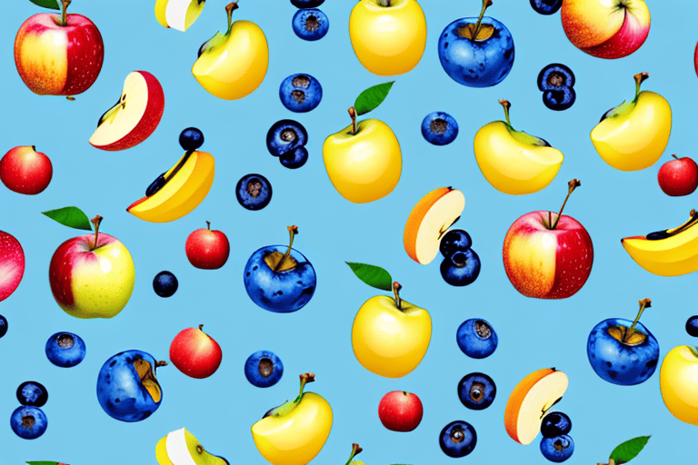 A variety of fruits like apples