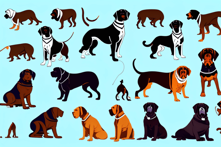 Several different types of big dogs
