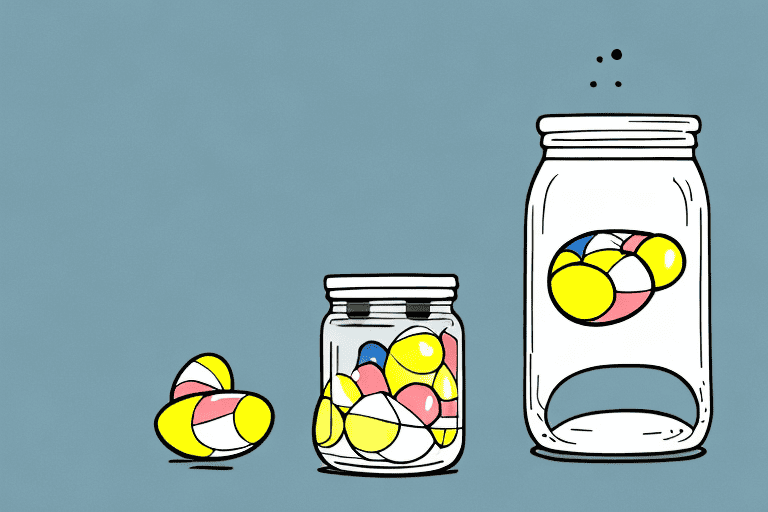 A curious dog looking at a jar of pickled eggs on a kitchen counter