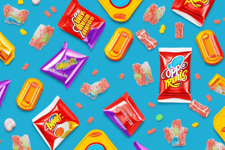 A curious dog sniffing at an open packet of pop rocks candy