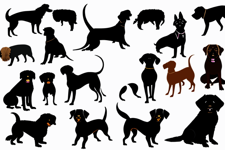 Various types of black dogs