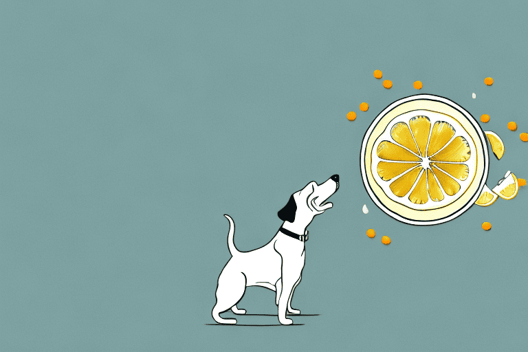 A curious dog sniffing a bowl containing lemon pepper