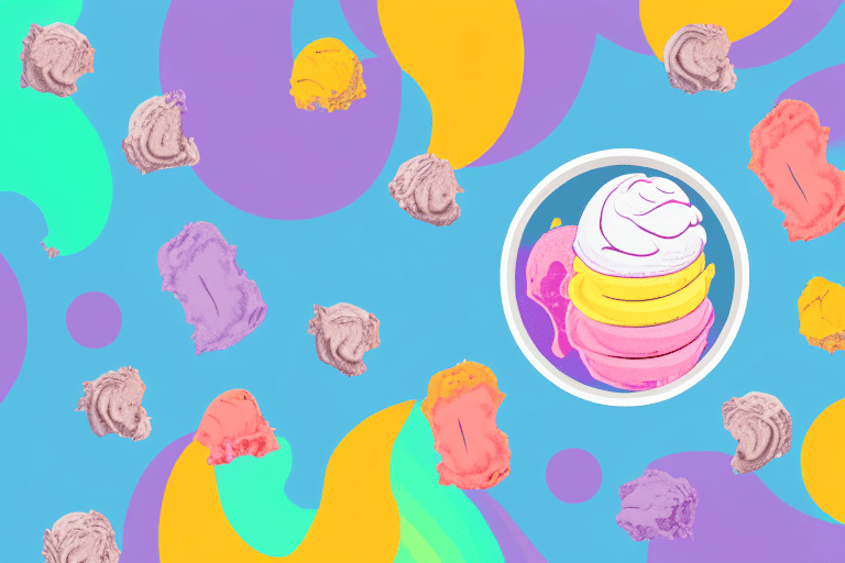 A curious dog looking at a bowl of colorful sherbert ice cream