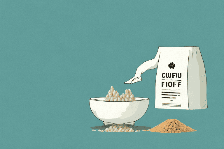 A dog curiously sniffing at a bowl of cassava flour