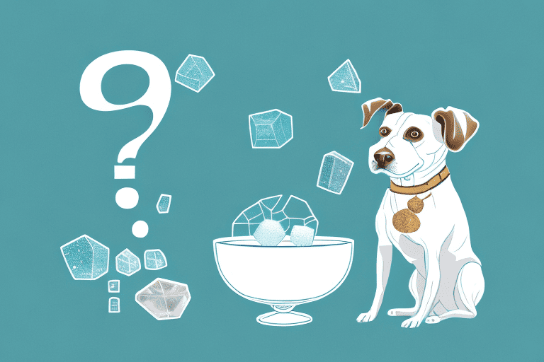 A curious dog sitting next to a bowl filled with allulose crystals