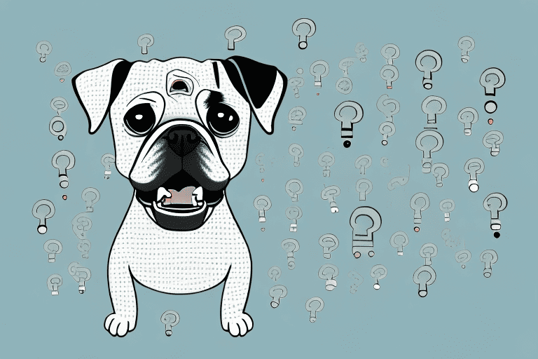 A dog sitting with a puzzled expression