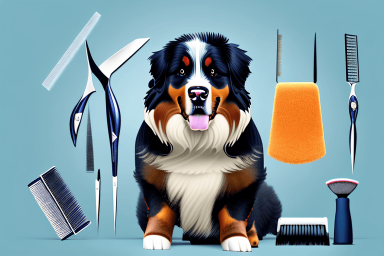 A bernese mountain dog with a fluffy coat