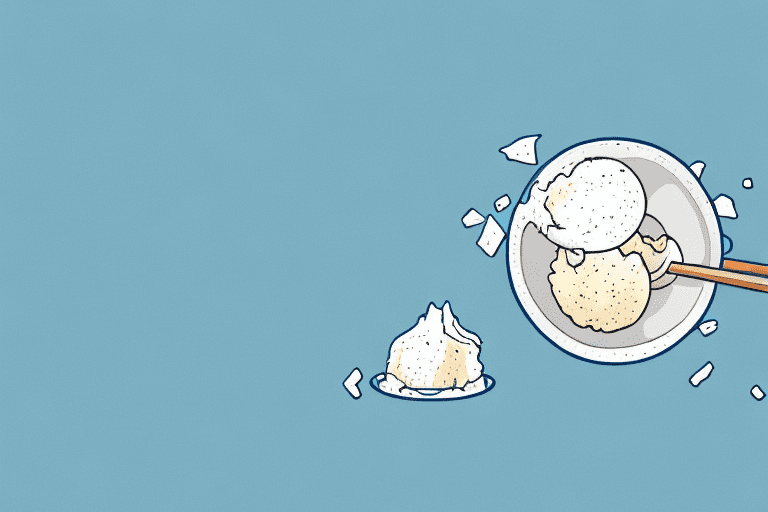 A curious dog looking longingly at a bowl of coconut ice cream