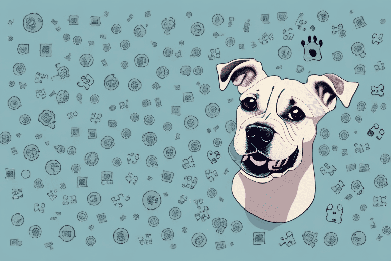 A dog sitting with a puzzled expression