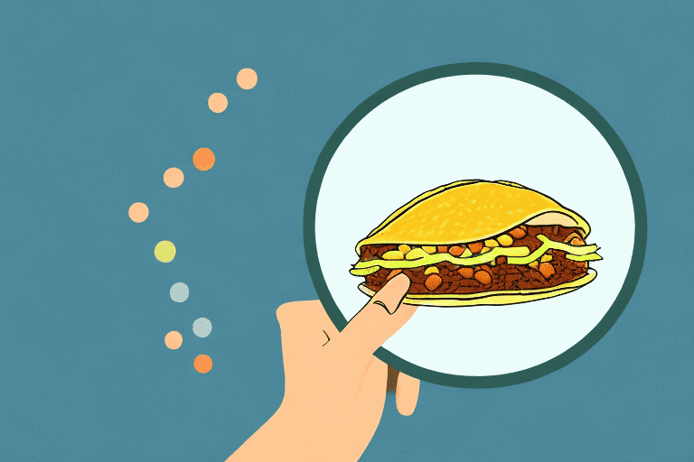 A curious dog looking at a taco on a plate