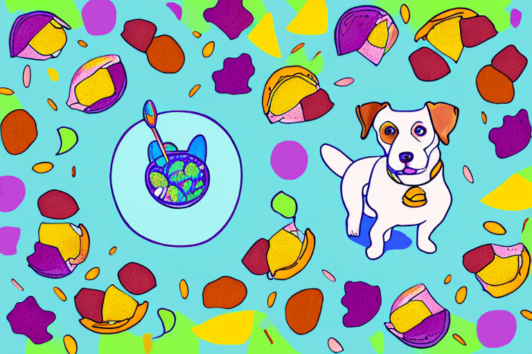 A curious dog sniffing a bowl of colorful spring mix salad