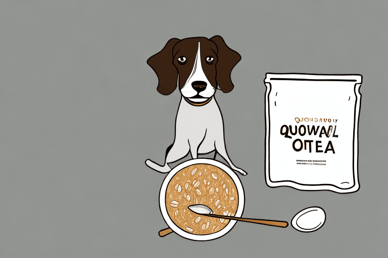A curious dog sitting next to a bowl of brown sugar oatmeal