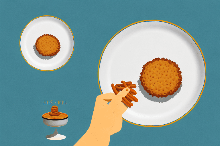 A curious dog sitting in front of a plate with sausage patties on it