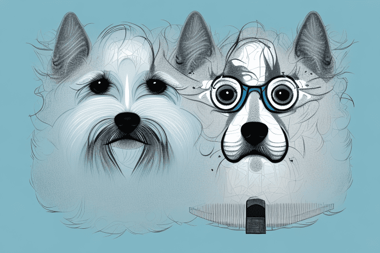 A dog with a half-shaved fur