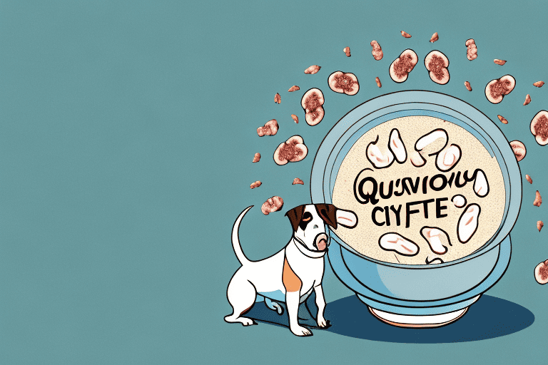A curious dog sitting next to a bowl filled with chicken hearts
