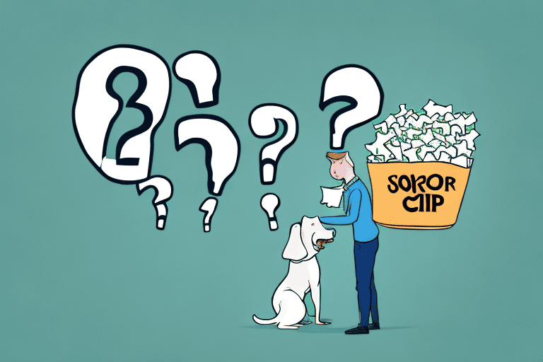 A curious dog sniffing a bag of sour cream and onion chips
