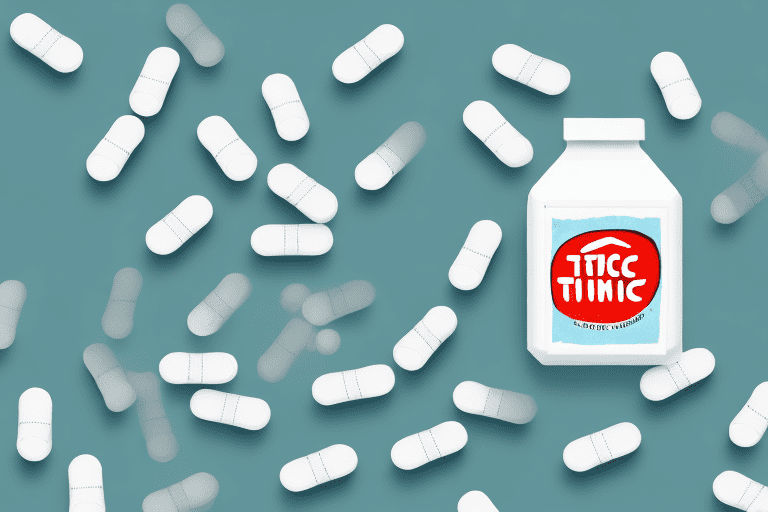 A curious dog sniffing a spilled container of tic tacs on the floor