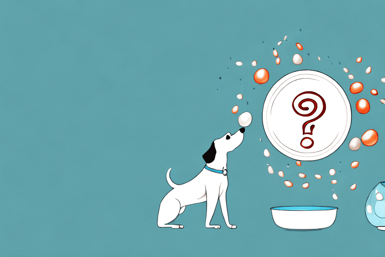 A curious dog sniffing a bowl filled with tapioca pearls