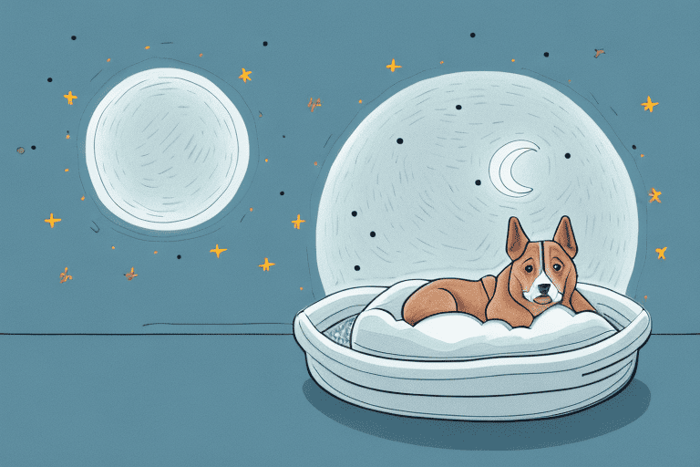 A dog waking up from sleep