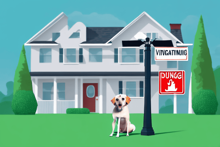 A vigilant dog barking near a house