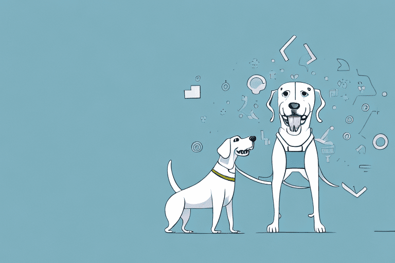 A dog barking and wagging its tail in a friendly environment