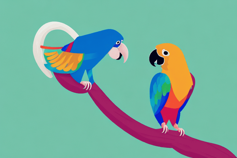 A clever parrot perched on a tree branch